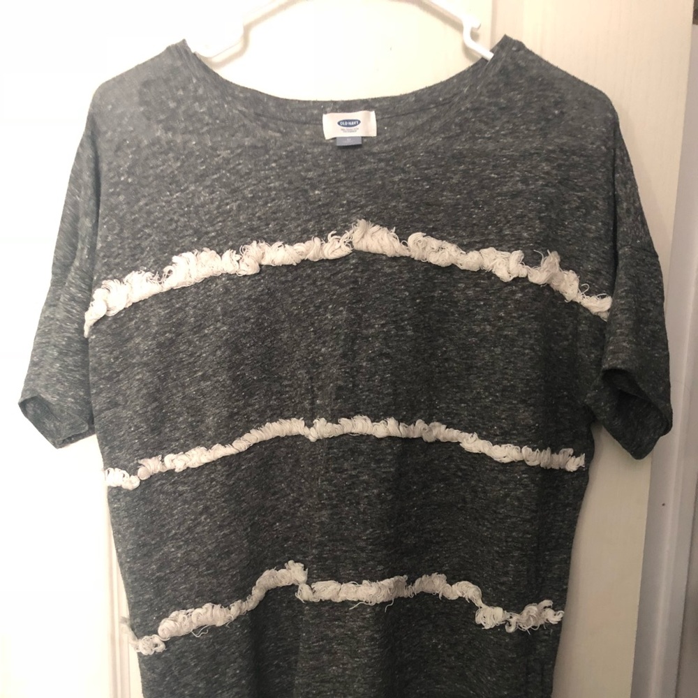 Old navy gray fringe shirt